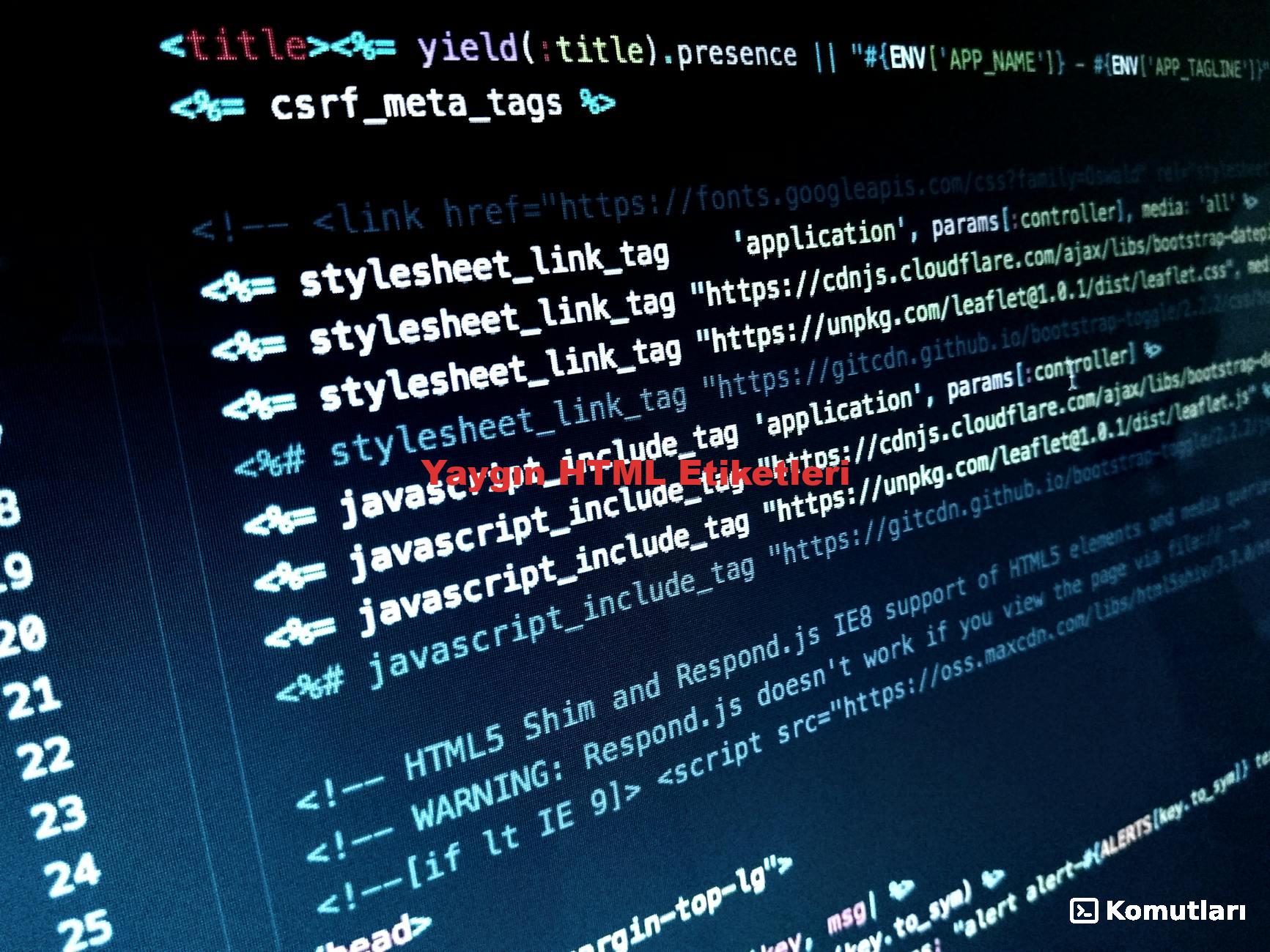 Yaygın HTML Etiketleri