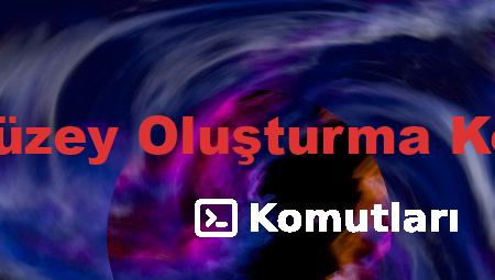 Rhino Yüzey Oluşturma Komutları
